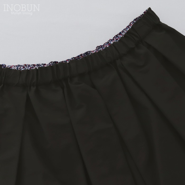 Crespi 見返しリバティ C/Nグログラン スカート 80cm丈 チャコール 38
