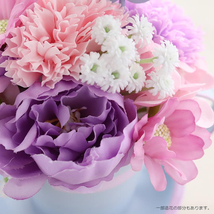 ミルキーマグソープフラワー パープル ピオニー・カスミソウ