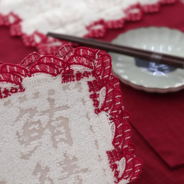 次回入荷日未定】 近沢レース店 寿司 白 和レース タオルハンカチ