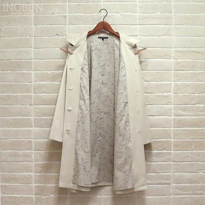本日特価！j042【J. Sloane】ステンカラーコート　リバティ　ベージュ J.Sloane リバティ裏地 ステンカラーコート Mサイズ Meow/WE ミャオ