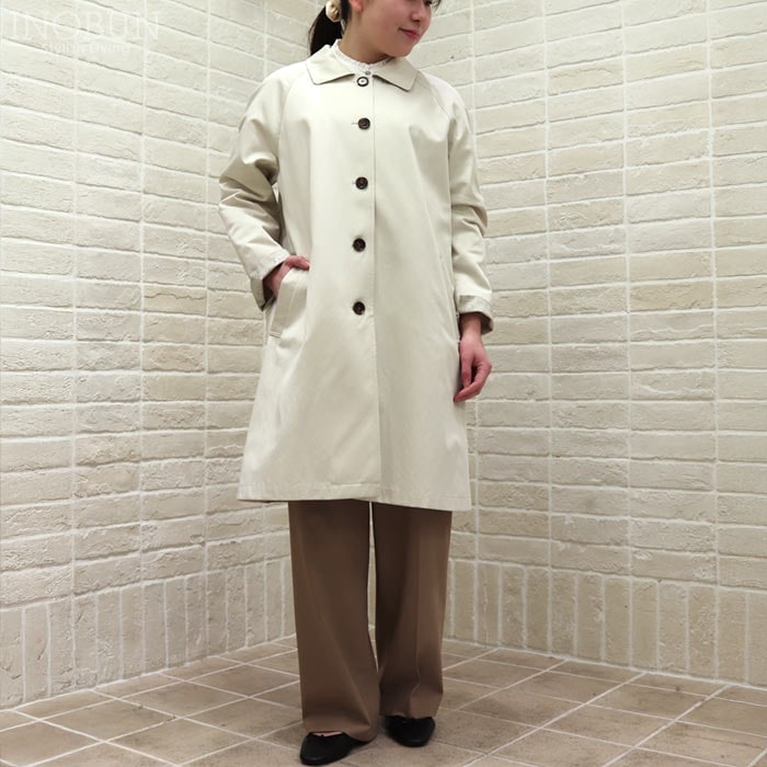 本日特価！j042【J. Sloane】ステンカラーコート　リバティ　ベージュ J.Sloane リバティ裏地 ステンカラーコート Mサイズ Meow/WE ミャオ