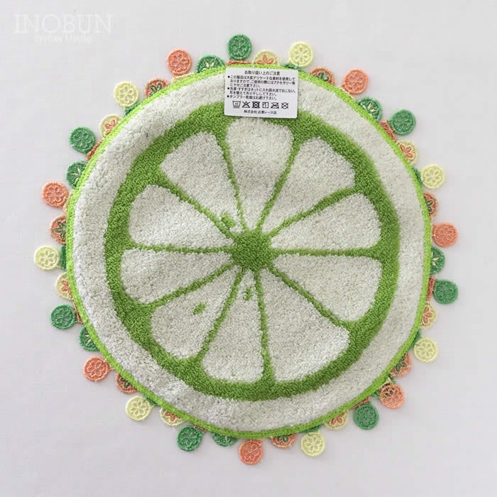 完売】近沢レース店 柑橘系 グリーン 8月 シーズンタオルハンカチ