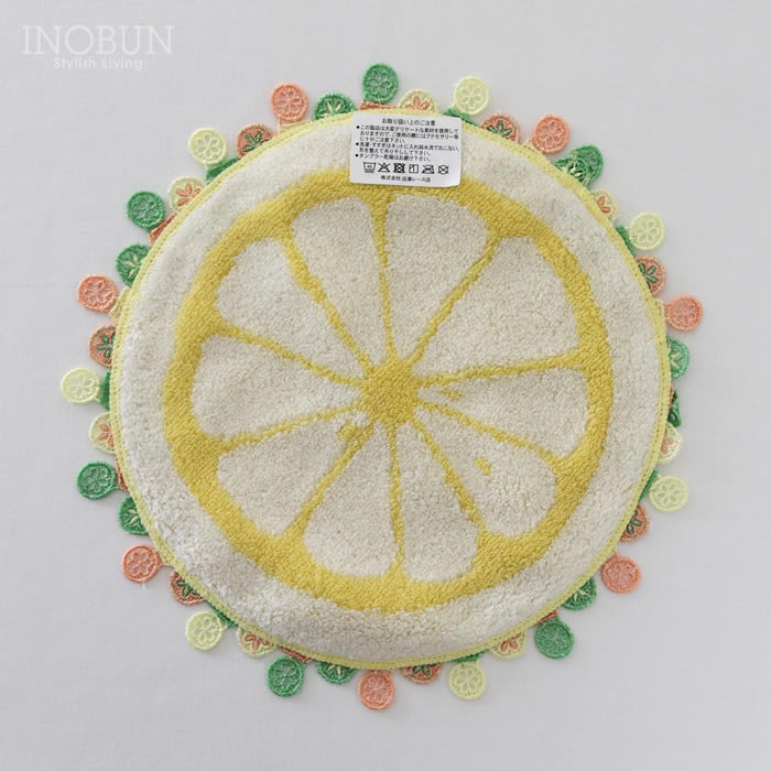 完売】近沢レース店 柑橘系 イエロー 8月 シーズンタオルハンカチ