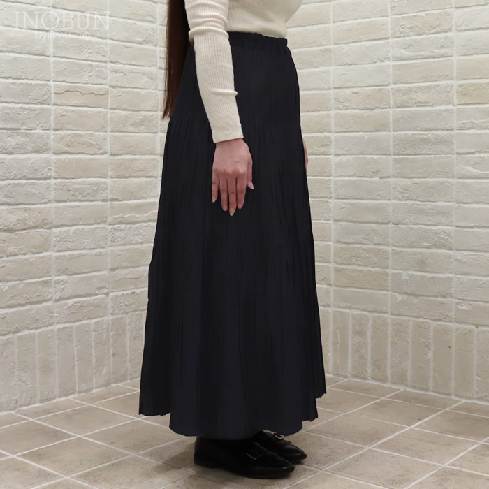 Vent d'ouest 6オンスデニムランダムプリーツ加工 スカート インディゴ