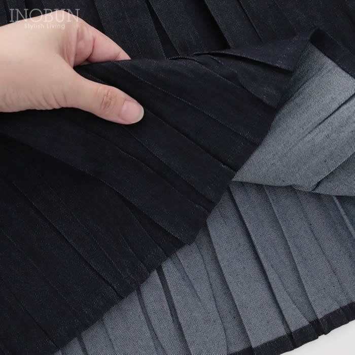 Vent d'ouest 6オンスデニムランダムプリーツ加工 スカート インディゴ