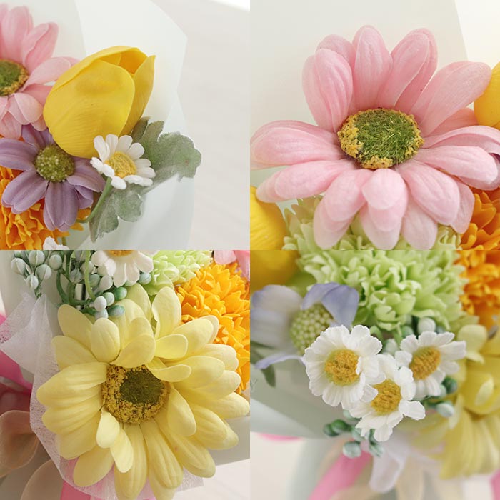 花と爽やかな気持ちに」ギフトセット ソープフラワーブーケ / リバティ