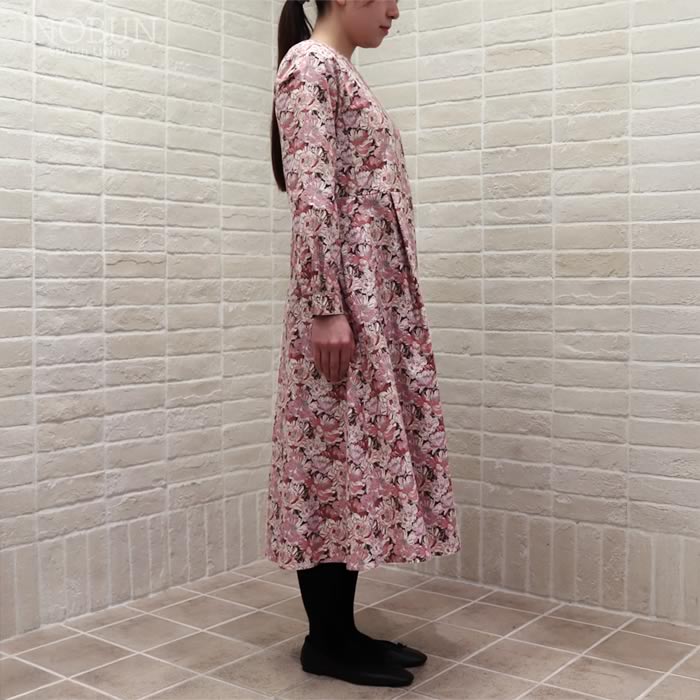 Crespi LIBERTY コットンフランネル ワンピース BLACK BURN リバティ