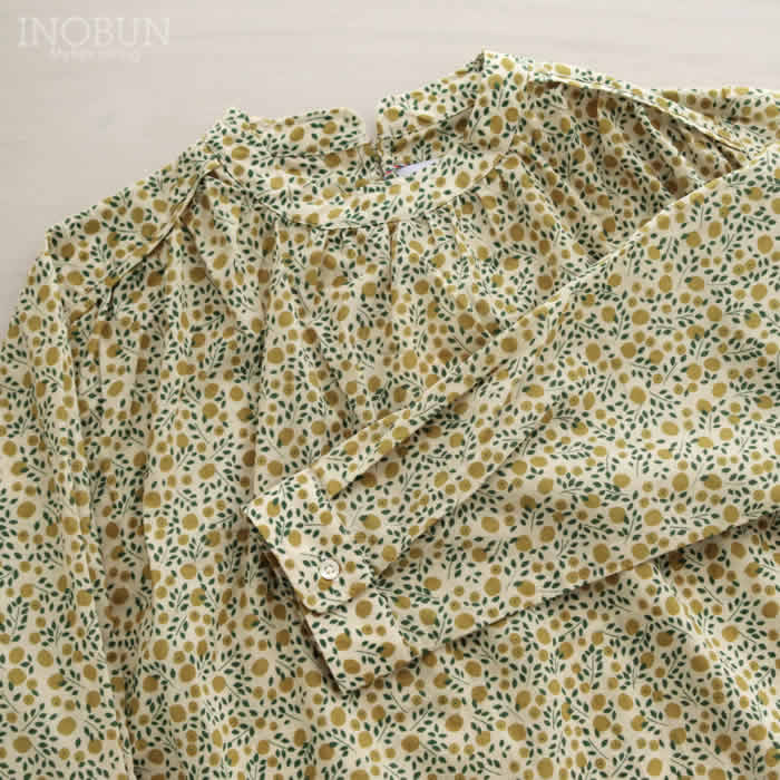 PONT DE CHALONS シトロンプリントブラウス オフホワイト ポンデ