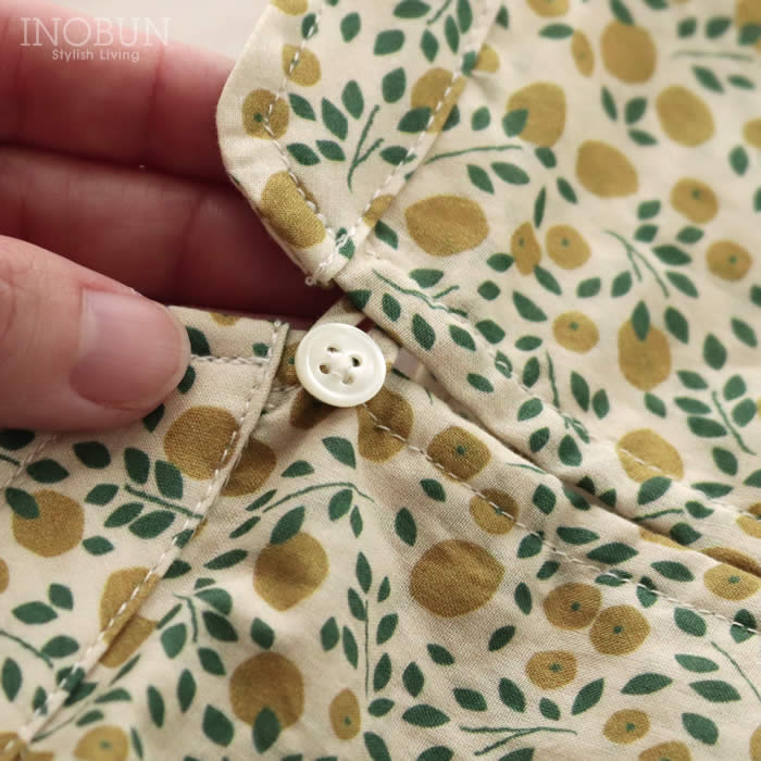 PONT DE CHALONS シトロンプリントブラウス オフホワイト ポンデ