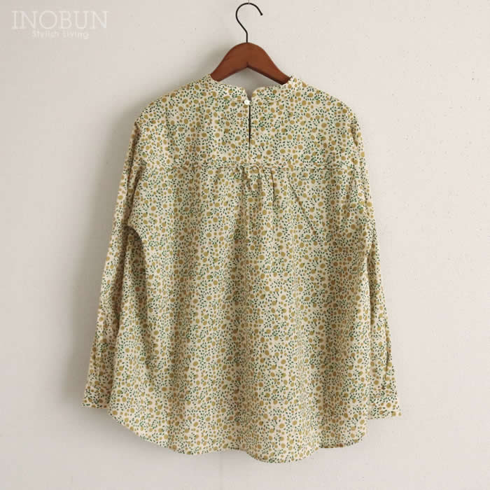 PONT DE CHALONS シトロンプリントブラウス オフホワイト ポンデ