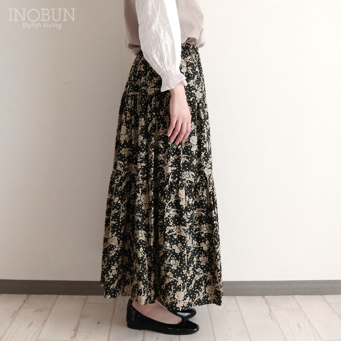 イノブン別注 Vent d'ouest リバティ ティアードスカート Malory 38