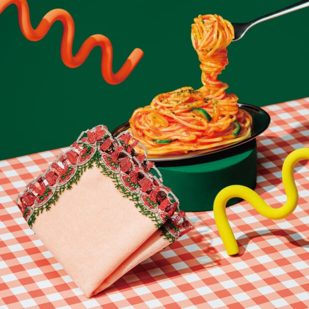 近沢レース店 ナポリタン グレー シーズンタオルハンカチ