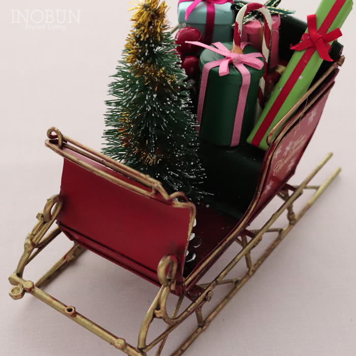 ティンレッドスレイ クリスマス ビンテージカー プレゼント インテリア
