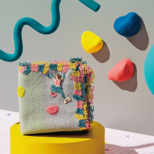 近沢レース店 ボルダリング ピンクMIX 11月 シーズンタオルハンカチ