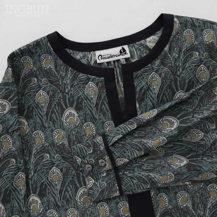 Michel Beaudoin リバティワンピース michel beaudouin | リバティ ギャザースリーブワンピース - Daja