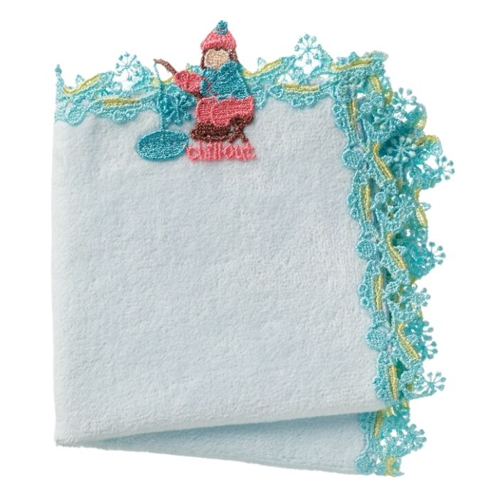 近沢レース店 わかさぎ釣り パウダーブルー 11月 シーズンタオルハンカチ