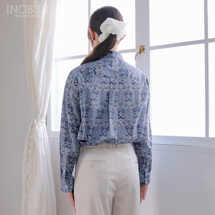 Parkes リバティ コンパクトボックスシャツ ブラウス Mサイズ 長袖