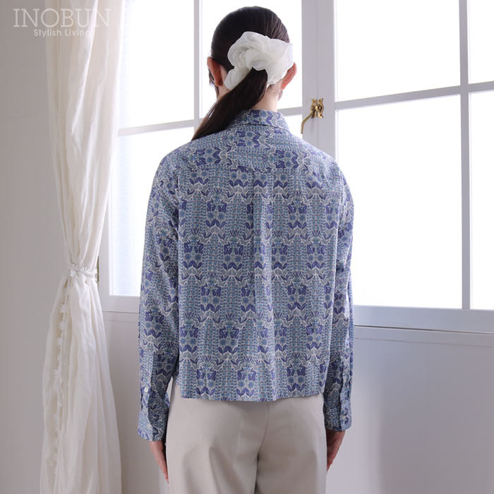 Parkes リバティ コンパクトボックスシャツ ブラウス Mサイズ 長袖