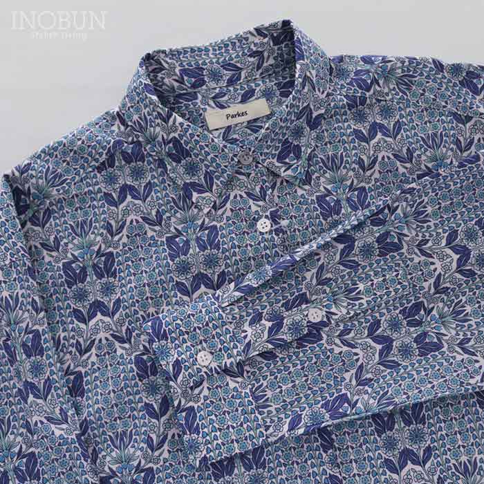 Parkes リバティ コンパクトボックスシャツ ブラウス Mサイズ 長袖