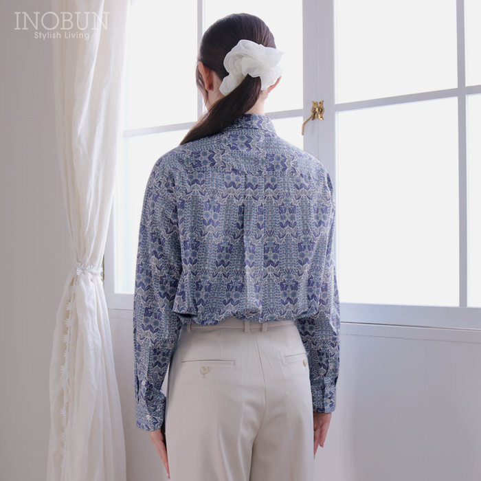Parkes リバティ コンパクトボックスシャツ ブラウス Mサイズ 長袖