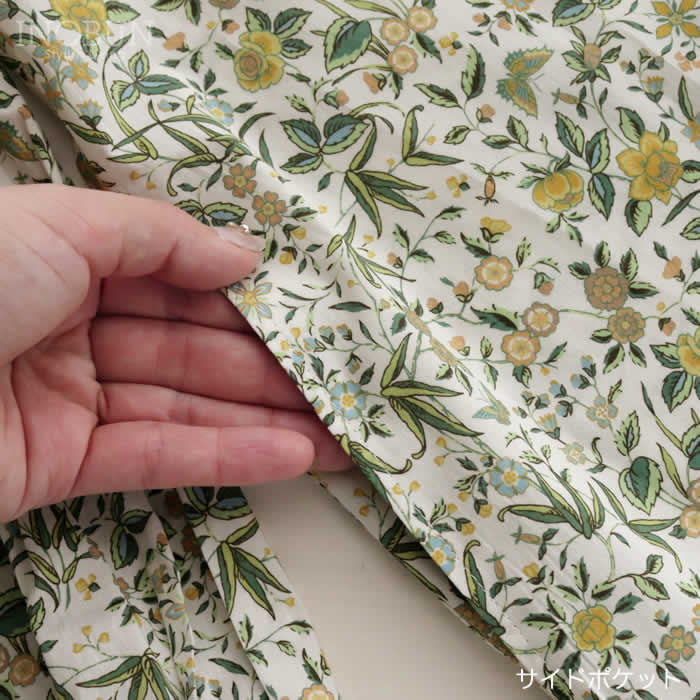 再入荷予定なし】Parkes リバティ バンドカラーシャツワンピース 長袖