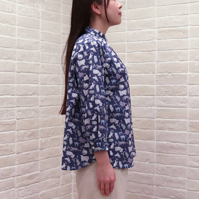 J.Sloane リバティ ベーシック角衿ブラウス Koh & Eito/25AU コー