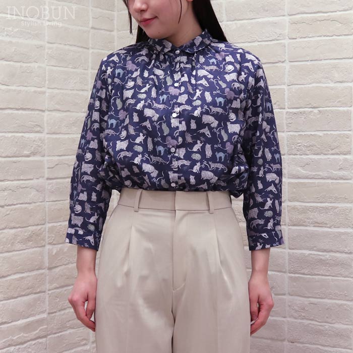 J.sloane★ジェイスローアン★リバティ★タナローン★ソープ★ブラウス★丸襟 J.Sloane リバティ ベーシック角衿ブラウス Koh & Eito/25AU コー