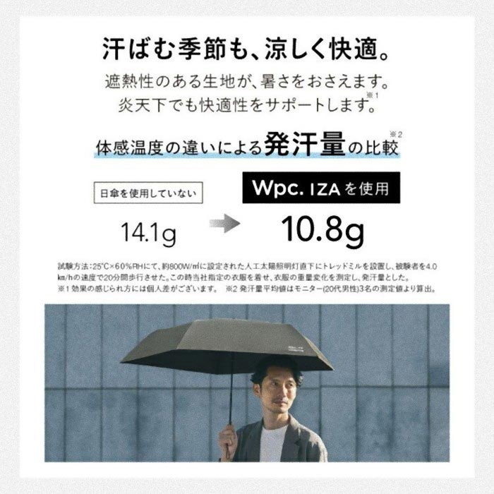 完全遮光 コンパクト 日傘 黒 IZA COMPACT 無地 53cm 遮熱 ブラック