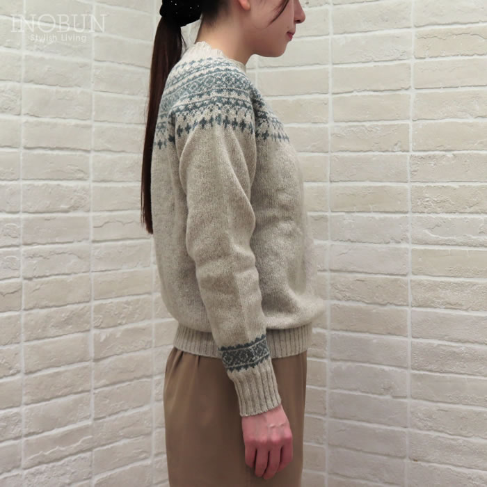 Harley of Scotland フェアアイルセーター ベージュ系 ハーレーオブ