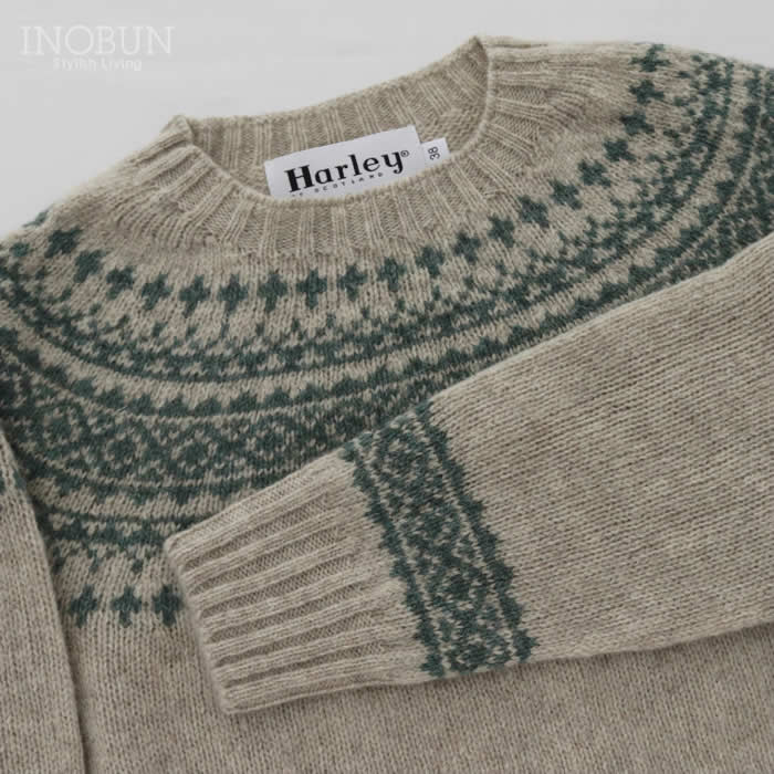 Harley of Scotland フェアアイルセーター ベージュ系 ハーレーオブ