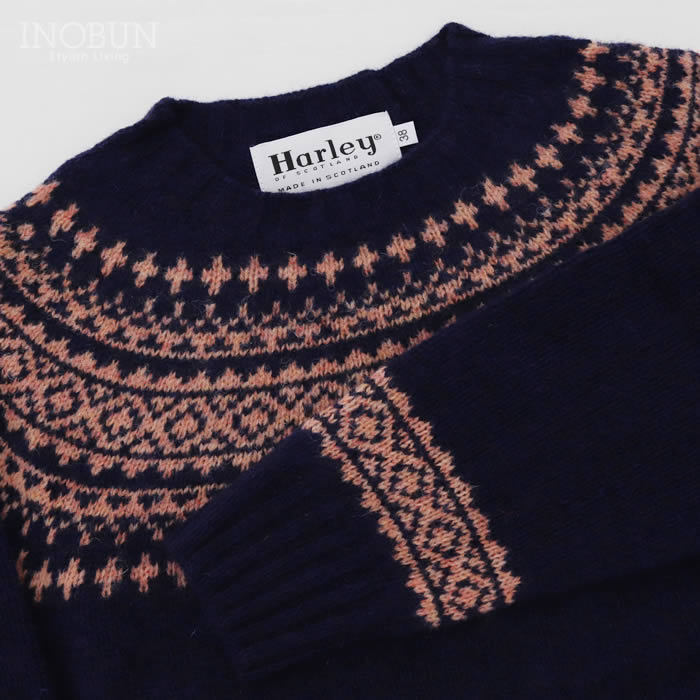 Harley of Scotland フェアアイルセーター ネイビー系 ハーレーオブ