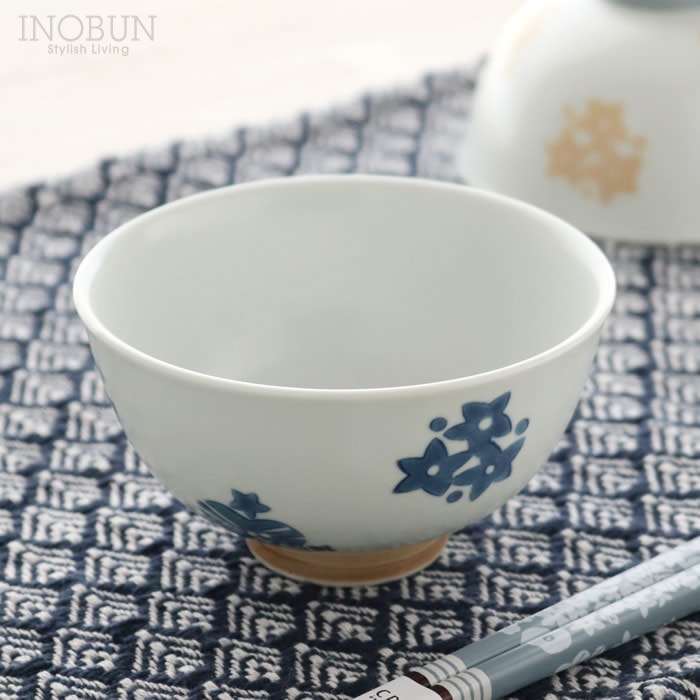 花あつめ Hana Atsume 茶碗 ブルー 波佐見焼 日本製 新生活