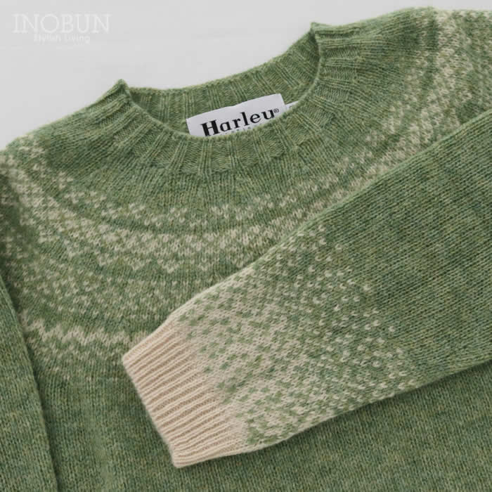 Harley of Scotland フェアアイルセーター グリーン系 ハーレーオブ