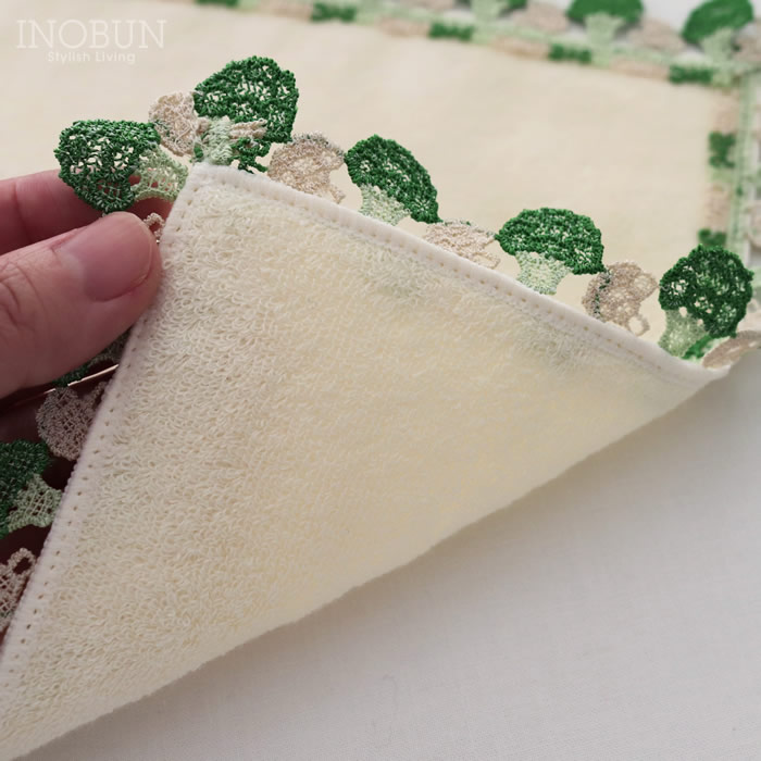 近沢レース店 ブロッカリ アイボリー 1月 シーズンタオルハンカチ