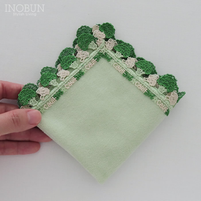 近沢レース店 ブロッカリ グリーン 1月 シーズンタオルハンカチ