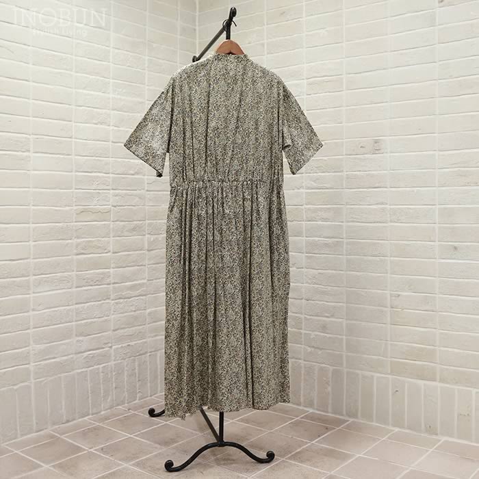 再入荷予定なし】Parkes リバティ 五分袖ブラウジングワンピース 半袖