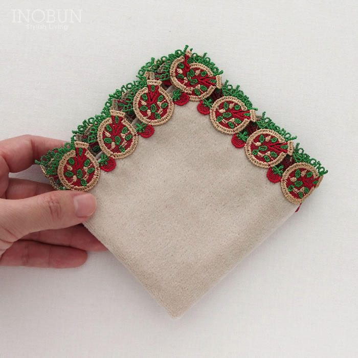 近沢レース店 ピッツァ ベージュ 1月 シーズンタオルハンカチ