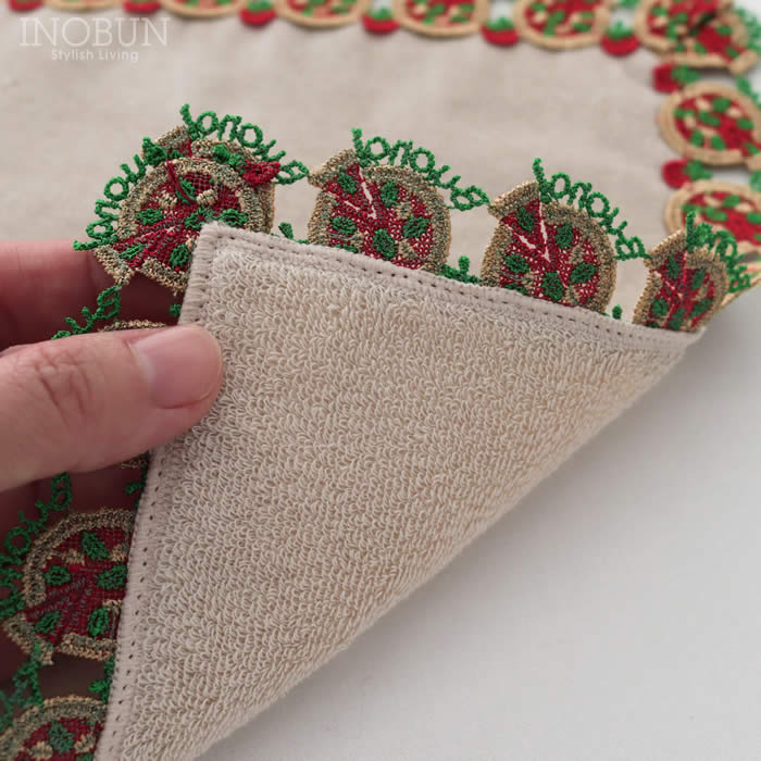 近沢レース店 ピッツァ ベージュ 1月 シーズンタオルハンカチ