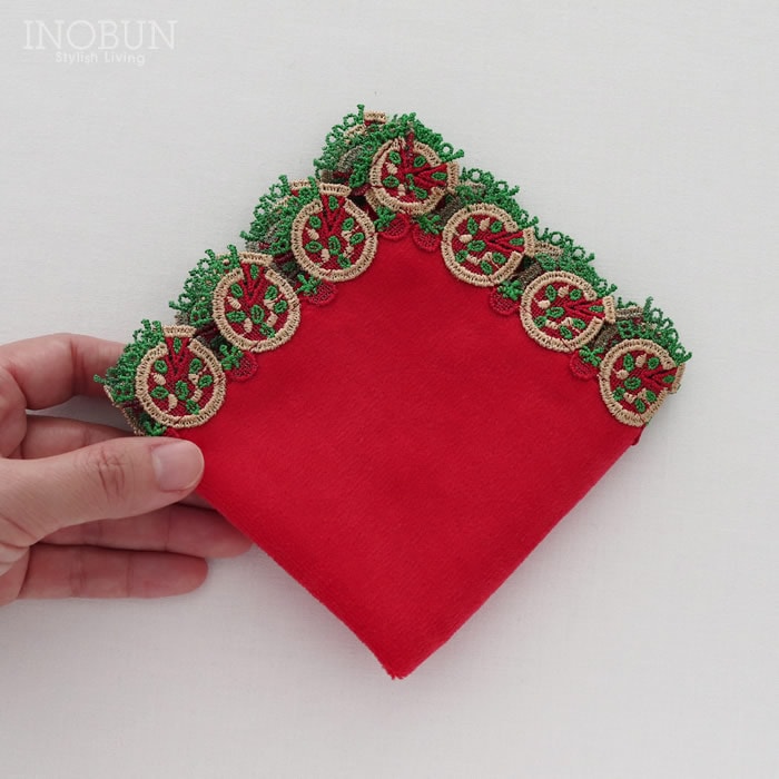 近沢レース店 ピッツァ レッド 1月 シーズンタオルハンカチ