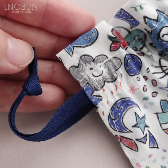 リバティ LIBERTY 巾着 Odette オデット ブルー コップ袋 日本製