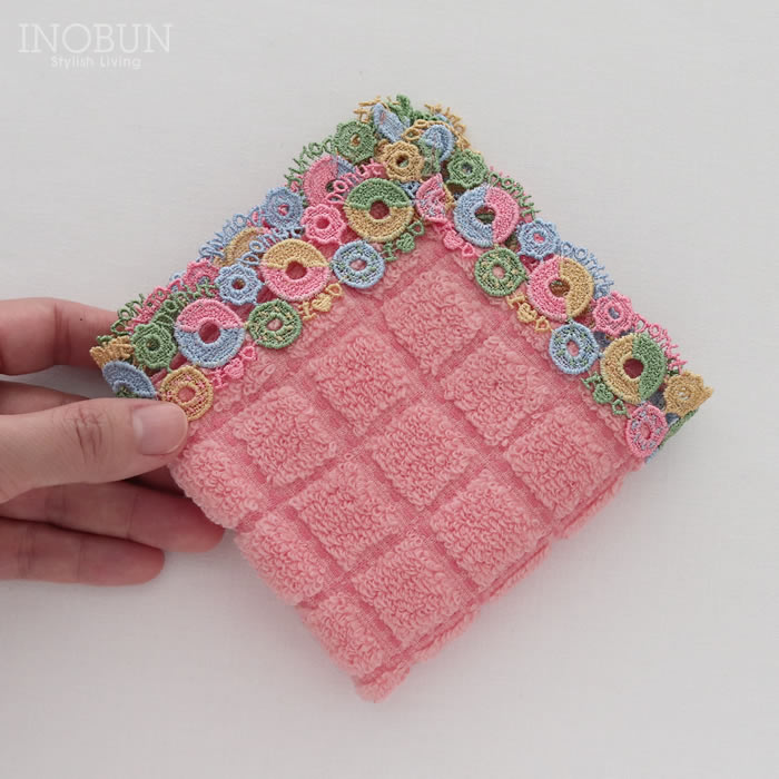 販売開始前】近沢レース店 ドーナツ ピンク 2月 シーズンタオルハンカチ