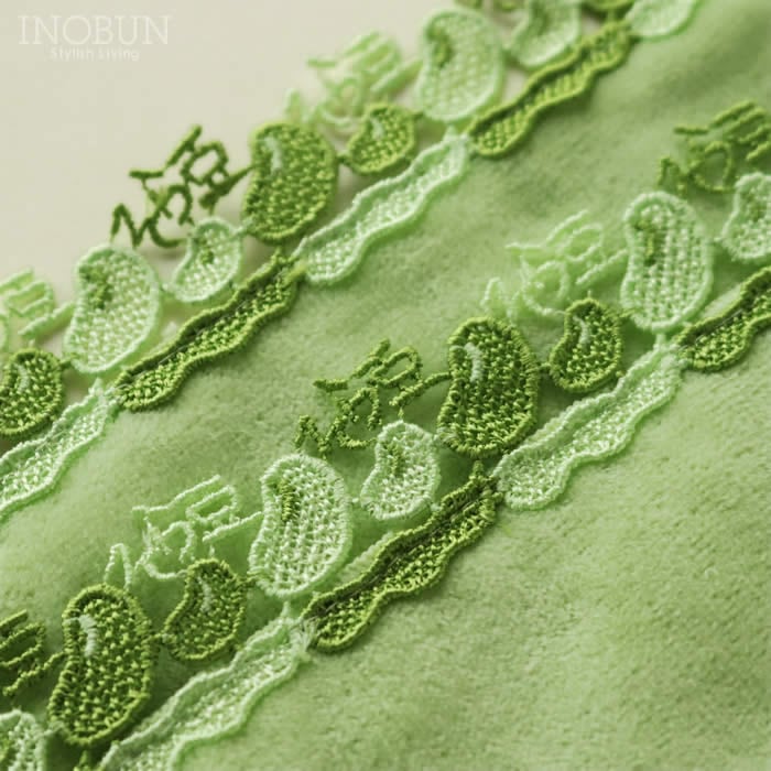 再入荷予定なし】 近沢レース店 タオルハンカチ そら豆 イエロー