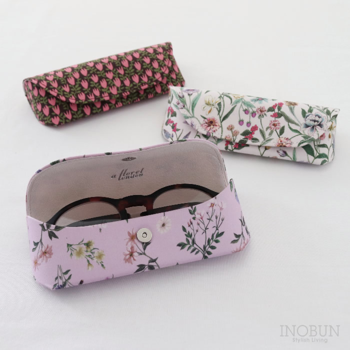 リバティ メガネケース 02 ペーパー・チューリップス ピンク フロー