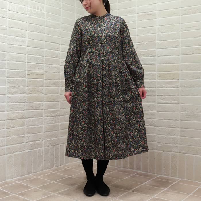 イノブン別注 J.Sloane LIBERTY キーネック すっきり見えワンピース
