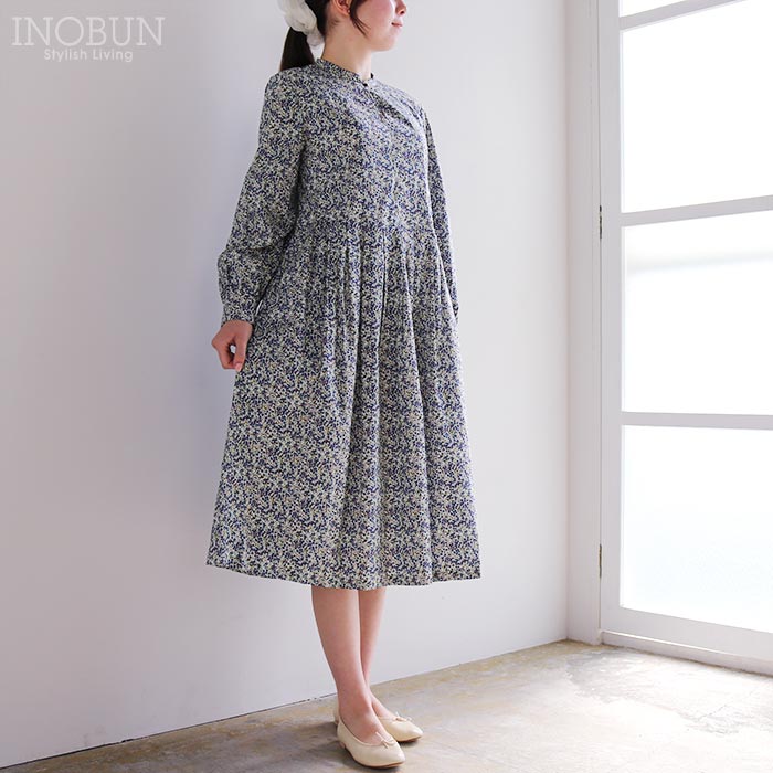 イノブン別注 J.Sloane LIBERTY キーネック すっきり見えワンピース