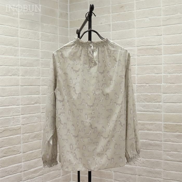イノブン別注 Parkes LIBERTY シャーリングプルオーバーブラウス Meow