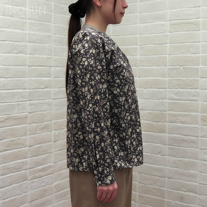 イノブン別注 J.Sloane リバティ クレリック衿ブラウス Capel Pepper