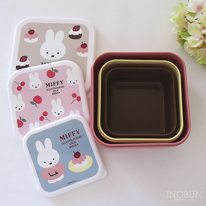 ミッフィー 3ピース ランチボックス お弁当箱 ケーキ 日本製