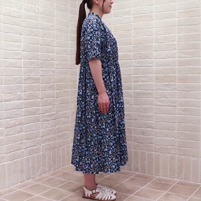 Parkes リバティ ウエストシャーリングワンピース Hakuba/YE ハクバ 5