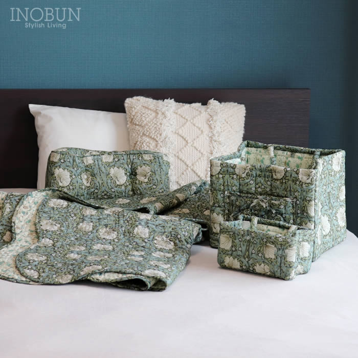 限定価格 キルト ソフトバスケット クラシカルフラワー 収納バスケット